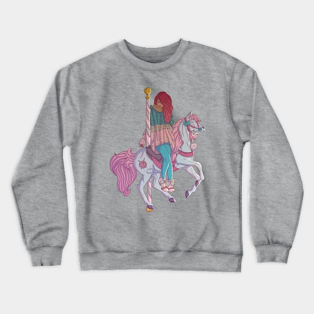 Carousel Girl Crewneck Sweatshirt by LeighWortley